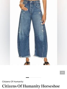 Citizens Of Humanity Distressed Horseshoe Barrel Jeans in Magnolia Wash, 27